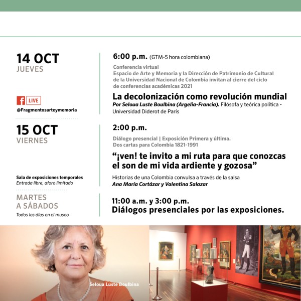 ¡Conoce las actividades culturales del Museo Nacional de Colombia 14 y 15 de octubre!