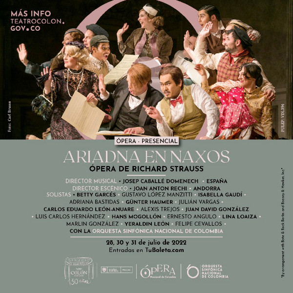 ‘Ariadna en Naxos’, por primera vez en Colombia, llega al Teatro Colón