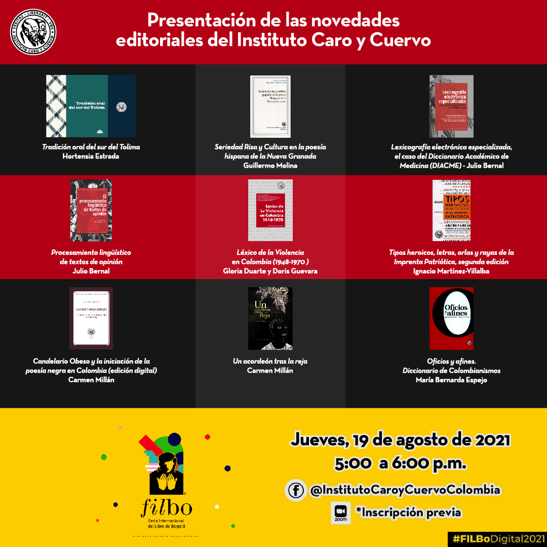 Presentación de las novedades editoriales del Instituto Caro y Cuervo - FILBO 2021