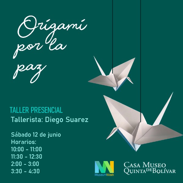 Taller Origamí por la paz - Invita - Casa Museo Quinta de Bolívar