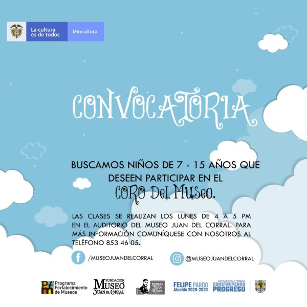 El Museo Juan del Corral de Santa Fe de Antioquia invita al Taller de Coro para niños