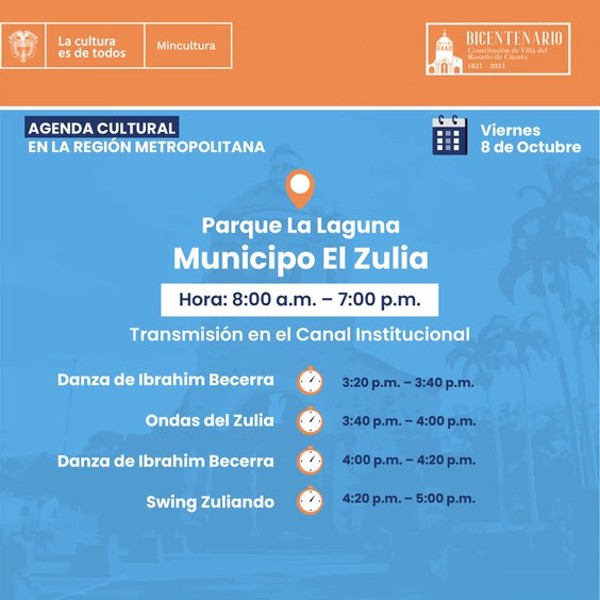Agenda Cultural Parque La Laguna - Municipio EL Zulia- Transmisión Canal Institucional