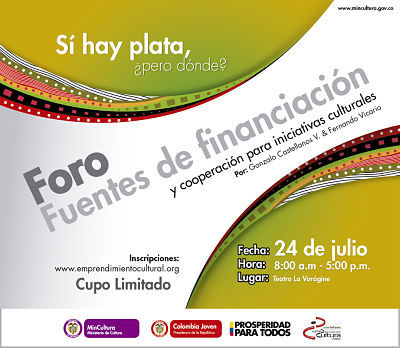 Llega el Foro Fuentes de Financiación y Cooperación para iniciativas culturales a Villavicencio